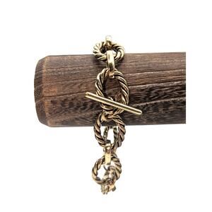 Premier Designs French Rope Bronze Chain Toggle Clasp Bracelet